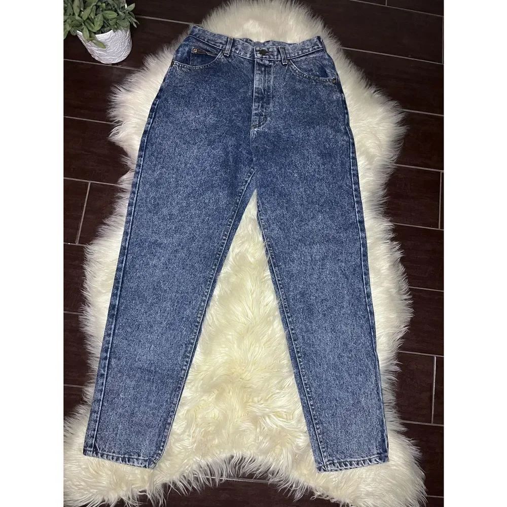 Lee vintage acid washed straight legged denim jeans sz 10 med